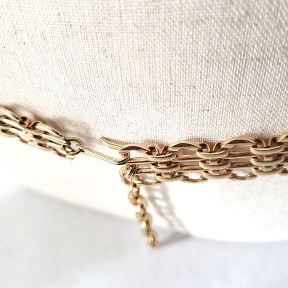 Vintage Gold Tone Chain Link Belt Hook Clasp 33" x 7/8" width - Picture 4 of 11